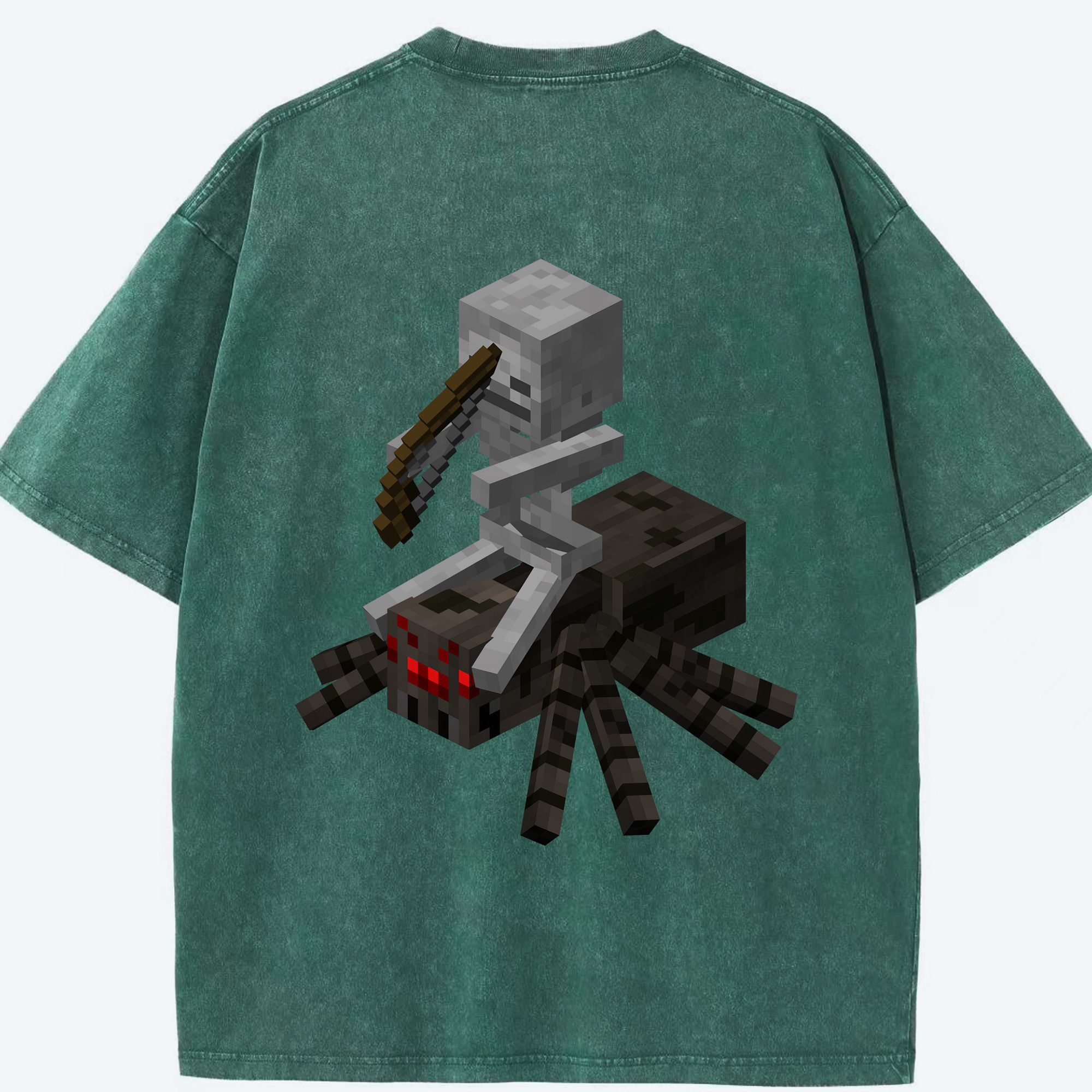（画像用） マインクラフト ブロックの世界 Minecraft MC Block world 綿100% ヴィンテージ風 半袖Tシャツ（背面プリント）
